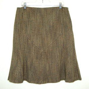 OSCAR de la Renta Lined Brown Beige Tweed Skirt Size 12
